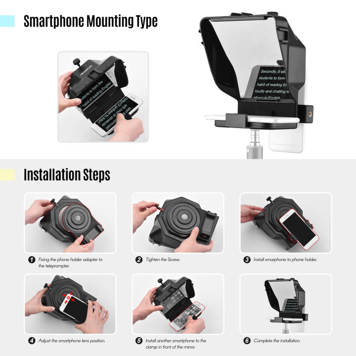 Andoer%20Portable%20Smartphone%20Teleprompter%20Prompter%20with%20Phone%20Holder%20Remote%20Control%20for%20Video%20Recording%20Live%20Streaming%20Interview%20-%20Image%205
