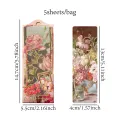 4Style 5pcs/set Hot Stamping PVC Bookmark Romantic Revival High Value Ins Floral Reading Mark Card Exquisite Oil Paintings. 