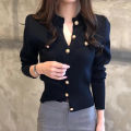 2026 Autumn Long Sleeve Fashion Women Cardigans Sweater Knitted Coat Short Casual Single Breasted Korean Slim Chic Ladies Tops.