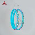 National Standard Latin Ribbon Professional Earrings Rumba Chacha Competition Earrings Adult Girls Black Accessories.