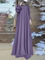 ZANZEA Muslim Women Summer Abaya Sundress Solid Islamic Clothing Marocain Vestido Robe Femme Fashion Long Sleeve Kaftan Dress.