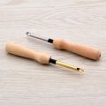 Wooden Handle Poking Needle Set Embroidery Punch Needle Weaving Tools Creative Pattern Manual Craft DIY Sewing Tool. 