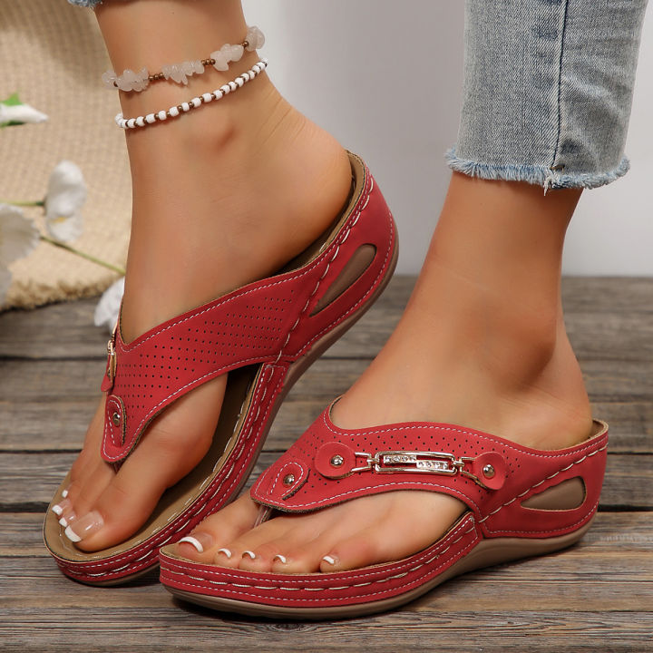 Summer%20Womens%20Orthopedic%20Sandals%20Orthopedic%20Flip-Flops%20with%20Arch%20Support%20Thick%20Sole%20Slippers%20Non-Slip%20for%20Daily%20Wear%20Beach%20-%20Image%203