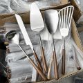 Walnut Handle Kitchen Utensils Stainless Steel Cake knife Shovel Pan Shovel Rice Spoon Soup Ladle Restaurant Service Component.
