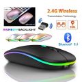 2.4GHz Wireless Rechargeable Mouse with LED Light, 5.2 Wireless Technology, Silent Click, USB, 1200DPI Gaming Mouse for Windows. 