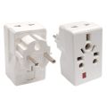 universal travel adapter 3 pin to 2 pin converter Multi plug socket Multiplug Adapter White with Safety Shutter 16A. 