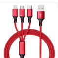 3 in 1 USB Cable for Android travel Multi Charger Usb Type C micro & iPhone.