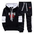 King Printing Mens Tracksuit Casual Sweatshirts Sweatpants 2 Pcs Set Daily Sportswear Suit Outdoors Sports Jogging Mens Clothing. 