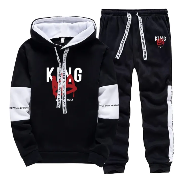 King%20Printing%20Mens%20Tracksuit%20Casual%20Sweatshirts%20Sweatpants%202%20Pcs%20Set%20Daily%20Sportswear%20Suit%20Outdoors%20Sports%20Jogging%20Mens%20Clothing%20-%20Image%202