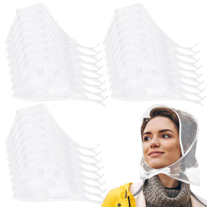 1/3/6pcs,%20Women's%20Rain%20Hat%20with%20Sun%20Visor%20Transparent%20Waterproof%20Scarf%20Plastic%20Hat%20Women's%20Raincoat,%20Reusable%20-%20Image%203