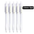 5 Pcs/Set Mechanical Pencil White Simple Automatic Pen 0.5/0.7mm for Students School Supplies Office Accessories Stationery. 