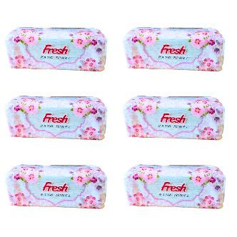 Fresh Hand Towel White Tissue (150Pcs×1Ply) 6 Pcs