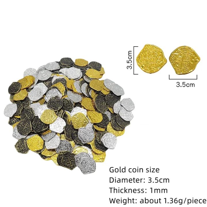 10/25/50pcs%20Plastic%20Pirate%20Coin%20Fake%20Gold%20Coin%20Treasure%20Game%20Simulation%20Toys%20Coin%20Kids%20Party%20Gift%20Kids%20Birthday%20Children's%20Gift%20-%20Image%203