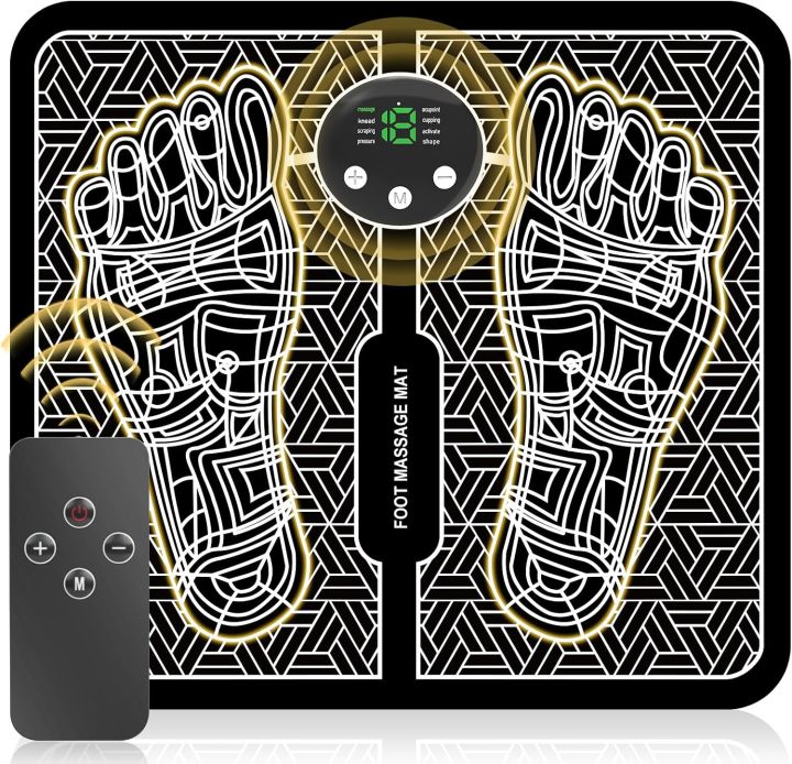 Phixnozar TENS EMS Foot Massager | Electronic Nerve Stimulator with LCD Display | Electric Foot, Leg & Back Muscle Relaxation Massager | Portable EMS Device