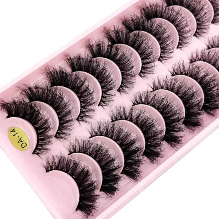 False%20Eyelashes%20Cat-Eye%20Fluffy%20Faux%20Mink%20Lashes%208D%20Wispy%20Lashes%2010%20Pairs%20Pack%20Dramatic%20Long%20Thick%20Volume%20Eyelashes%20-%20Image%204