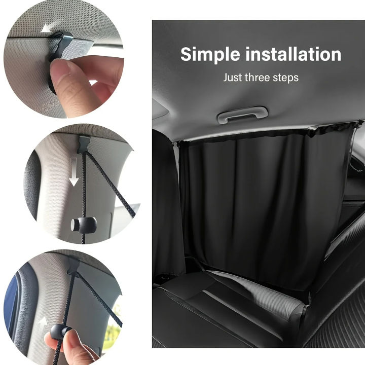 4pcs%20Car%20Privacy%20Curtain%20Set%20Window%20Shade%20Privacy%20Travel%20Nap%20Night%20Car%20Camping%20Detachable%20Simple%20Curtain%20-%20Image%204