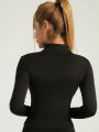 Professional elastic quick-drying sports jacket women's spring and summer yoga top tight slimming running cycling and fitnes. 