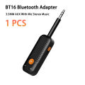 2 IN 1 Bluetooth Audio Receiver Transmitter 3.5MM AUX With Mic Aviation plane Headset Adapter Stereo Music Wireless Dongle Set. 