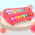 2 in 1 Piano Xylophone Educational Musical Instruments, 8 Key Scales for Clear Tones with Music Cards Songbook Multi Color. 