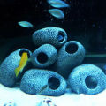 1pc Aquarium Cichlid Stone Ceramics Rock Cave Aquarium Fish Tank Pond Shrimp Breeding Ornament Landscaping Decoration Marbles.