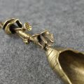 New Style Creative Tea Scoops Shovel Brass Copper Lotus Root Bamboo Tableware Coffee Spoon Pet Ceremony Ice Cream.