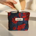 New Mini Female Cosmetic Bag Portable Red Soft Small Sanitary Napkin Storage Bag Commuter Coin Key Bag Portable Bank Card Bag.