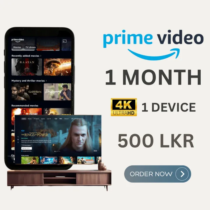 Amazon Prime Video 1 Month 4KUHD Streaming Media