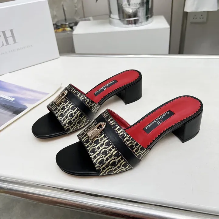 CH%20Brand%20Metal%20Buckle%20Embossed%20Sandals%20With%20Block%20Heels%20Open%20Toe%20Design%20Comfortable%20And%20Stylish%20Outdoor%20Slippers%20-%20Image%207