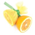Fox run Wraps Lemon Wraps with Green Ribbons for Lemon Halves, Pack of 12 / Yellow Cotton Lemon Wrap - Green Satin Ribbon - 8 3/4" x 8 3/4". 