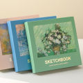 1pc/96 sheets Mini drawing book oil painting, square portable blank sketchbook, sketching hand drawn drawing book sketching book.