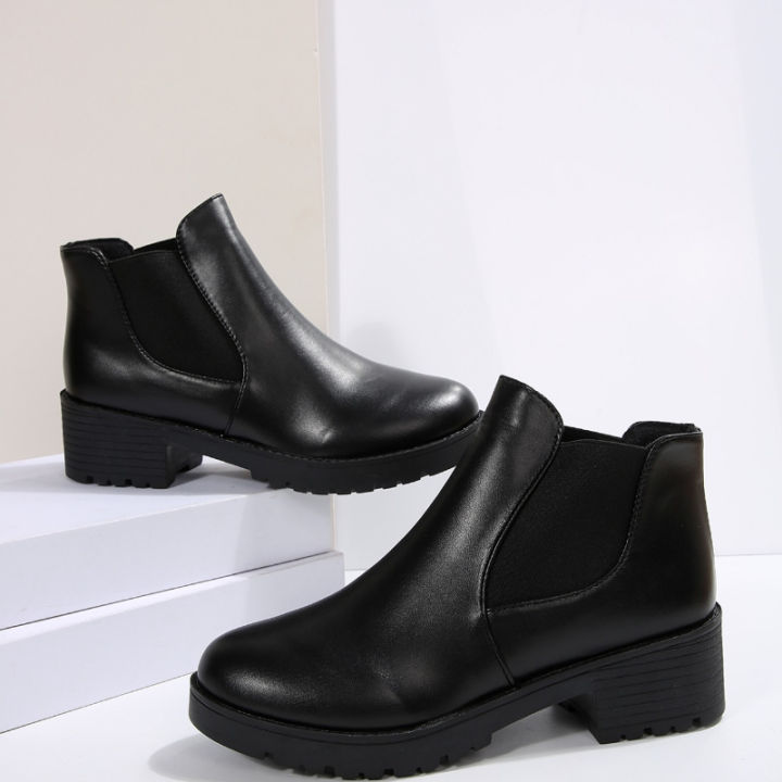 2025%20Summer%20New%20Women's%20Fashion%20Short%20Boots%20High%20Heels%20Round%20Head%20Fashion%20Boots%20Casual%20Versatile%20Women's%20Shoes%20-%20Image%205