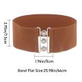 Women Casual Stretch Ladies Metal Buckle Waistband Dress Cummerbands Waist Band Wide Elastic Belt Fashion Accessory. 