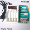 Battery Charger AA AAA With Sony Battery AAA 2pcs, Fast Charger 4 Slot 1.2V Rechargeable AA-AAA Rechargeable Sony Geepas and Ultra Fire pencil Battery Charger.