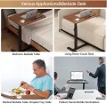 Over bed table with castors height adjustable Hospital Bed Table, Overbed Table with Hidden Wheels and Cup Holder, Adjustable Bedside Table and Rolling Bed Tray and Laptop Cart, Over Bed Hospital Table for. 