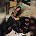 mina collection emboridy bunch maxi with separate koti 2 pcs heavy emboridery sizeeasurment chest size 20  koti length 20 maxi length 52 stuff raw silk  colours all available open picture attached all work dress price only 2900. 