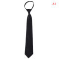 Black Clip On Men Tie Security Ties For Men Women Unisex Tie Clothing Necktie Funeral Doorman Steward Black Tie Matte Black G2E5.