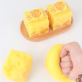 Squishy Square Cheese Squeeze Toys Slow Rebound Push Stress Relief Sensory Toy Soft Butter Cheese Fidget Toy Christmas Present.