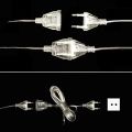 3M 5M Power Extension Cord For EU Plug LED Holiday Light String Extension Standard Switch Cable Christmas Curtain Light. 