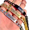 Customized Name Bracelet for Adults  Premium Quality Chain with Name Engraving Available in 3 Colors & Gift Box. 