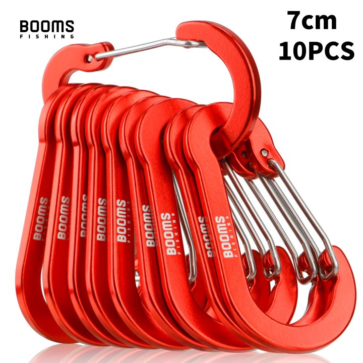 Booms Fishing CC5-7cm Multi-Use Carabiner Clips 10pcs 2.7" Small Caribeener Clips Mini Keychain Fishing Aluminum Caribeaner Clip