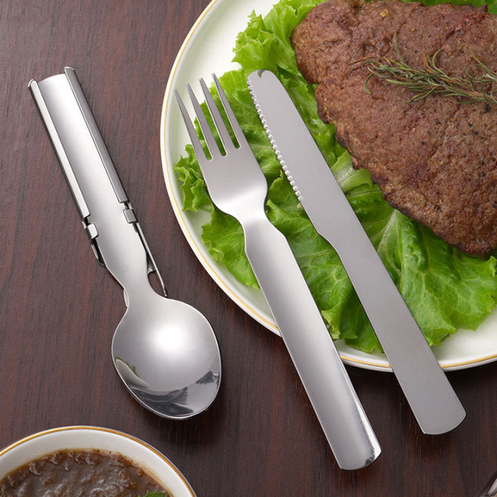 4Pcs/Set%20Portable%20Stainless%20Steel%20Combination%20Cutlery%20Tableware%20Fold%20Utensil%20Set%20Spoon%20Fork%20Knife%20Camping%20Cooking%20Flatware%20-%20Image%202
