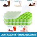 Ice Cube Trays Silicone Ice Cube Molds, Easy-Release and Flexible 37 Ice Trays BPA Free, for Whiskey Cocktail, Stackable and Safe Ice Cube Honeycomb Small Cubes Fridge Bar Soft Tray (with Lid). 