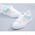 Fashionable Lace-up Flat Casual Shoes Comfortable Thick-soled Running Sneakers Round-toe Breathable/Wear-resistant Running Shoes. 