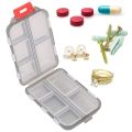 10 Grids Pill Case, Portable Small Weekly Travel Pill Organizer, Portable Pocket Pill Box Pill Container. 