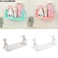 Multipurpose Plastic Bathroom Rack Human Doll Shape Kitchen Bathroom Shelf Wall Holder Storage Box Strong Adhesive Sticker Shower Rack Shelf(Pack of 1, 10X5X4 cm, White). 
