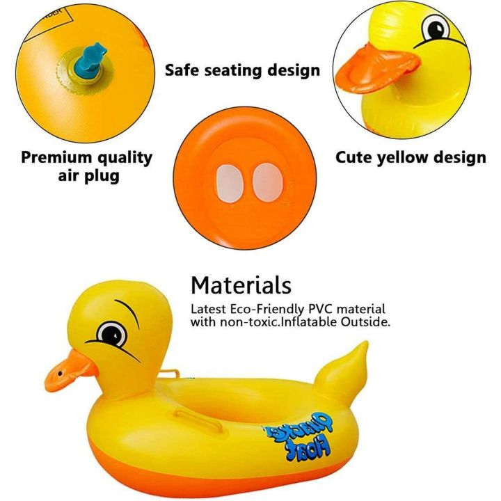 Duck%20Shaped%20Baby%20Swimming%20Ring,%20Inflatable%20Baby%20Swimming%20Float%20PVC%20Safety%20Aid%20Float%20Seat%20Circle%20Swim%20Float%20Boat%20with%20Double%20Handle%20and%20Inflator%20for%20Age%206%20Months%20to%203%20Years%20Toddler%20Floating%20Training%20-%20Image%203