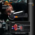 Portable COB LED Flashlight Rechargeable Work Light with Magnetic Lanterna Hanging Lamp with Built-in Battery Camping. 