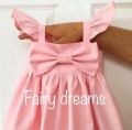 Peach cotton frock for baby. 