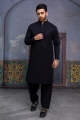 Cotton suit full jet black Men unstitched suit. 