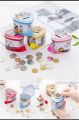 cute cartoon character money box with lock ,coin box home decor best for kids. 